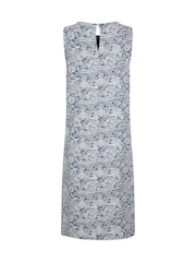 Weird Fish Blue Adenea Printed Jersey 100% Organic Cotton Shift Dress - Image 2 of 2