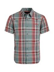 Голубой - Weird Fish Judd Short Sleeve 100% Cotton Check Shirt - Изображение 6 из 7