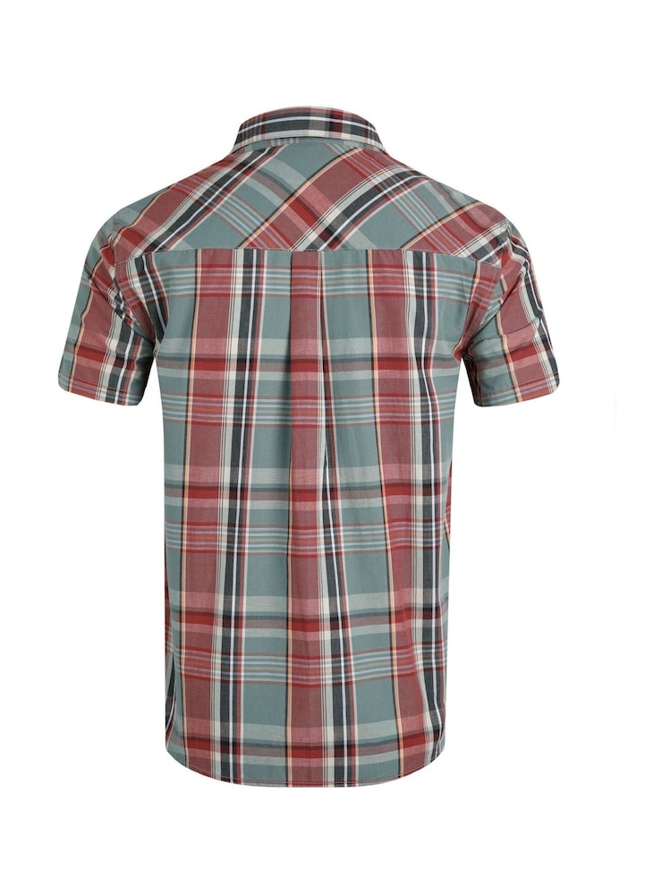 Голубой - Weird Fish Judd Short Sleeve 100% Cotton Check Shirt - Изображение 7 из 7