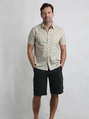 Weird Fish Brown Faraway Printed 100% Cotton Shirt - Image 3 of 6