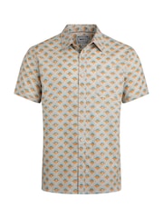 Weird Fish Brown Faraway Printed 100% Cotton Shirt - Image 5 of 6
