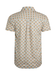 Weird Fish Brown Faraway Printed 100% Cotton Shirt - Image 6 of 6