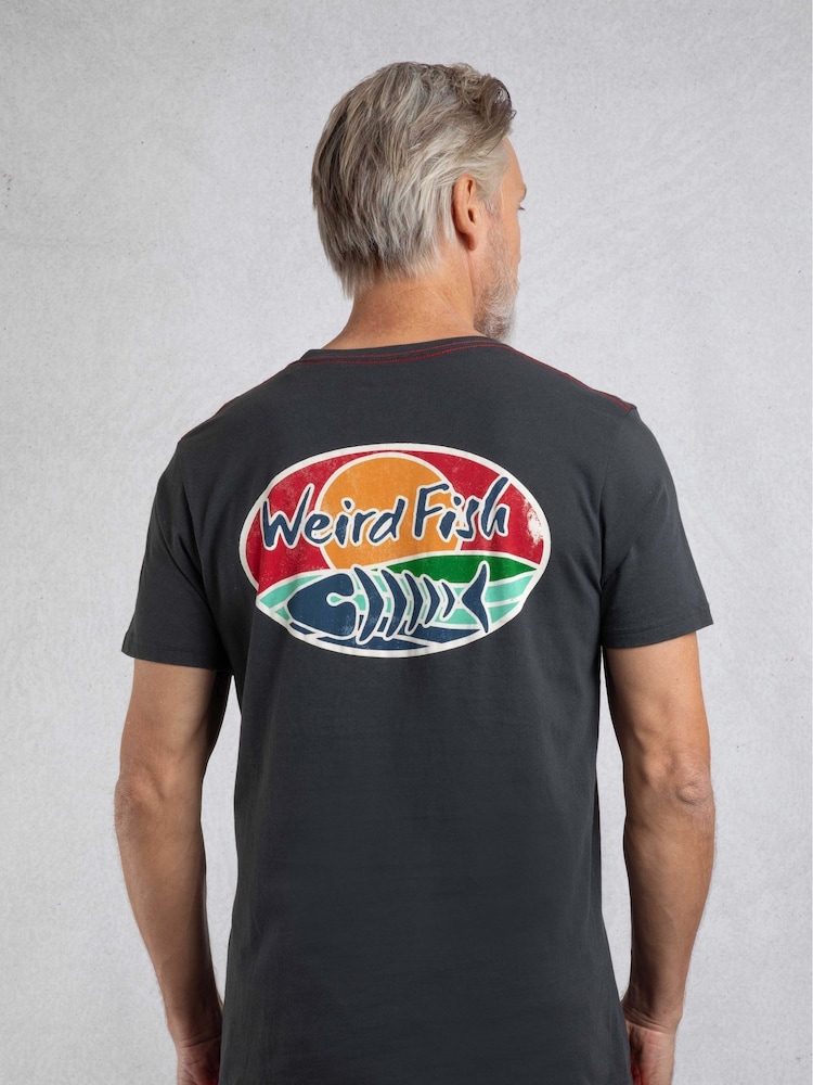Weird Fish Navy Land and Sea Back Print Graphic 100% Cotton T-Shirt - Image 2 of 7