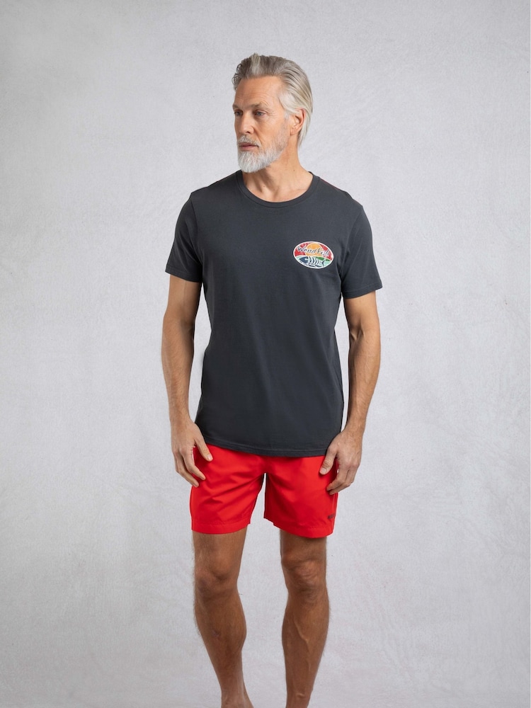 Weird Fish Navy Land and Sea Back Print Graphic 100% Cotton T-Shirt - Image 3 of 7