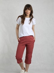 Weird Fish Pink Anyar 3 Quarter Ripstop 100% Cotton Trousers - Image 1 of 7