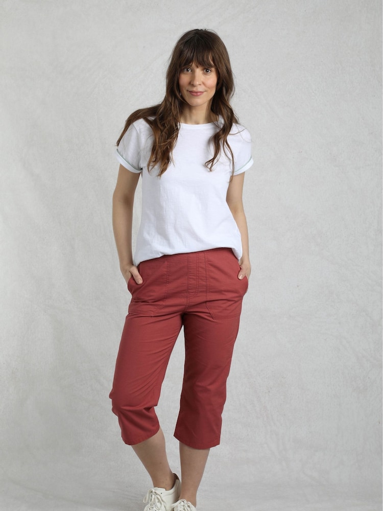 Weird Fish Pink Anyar 3 Quarter Ripstop 100% Cotton Trousers - Image 1 of 7