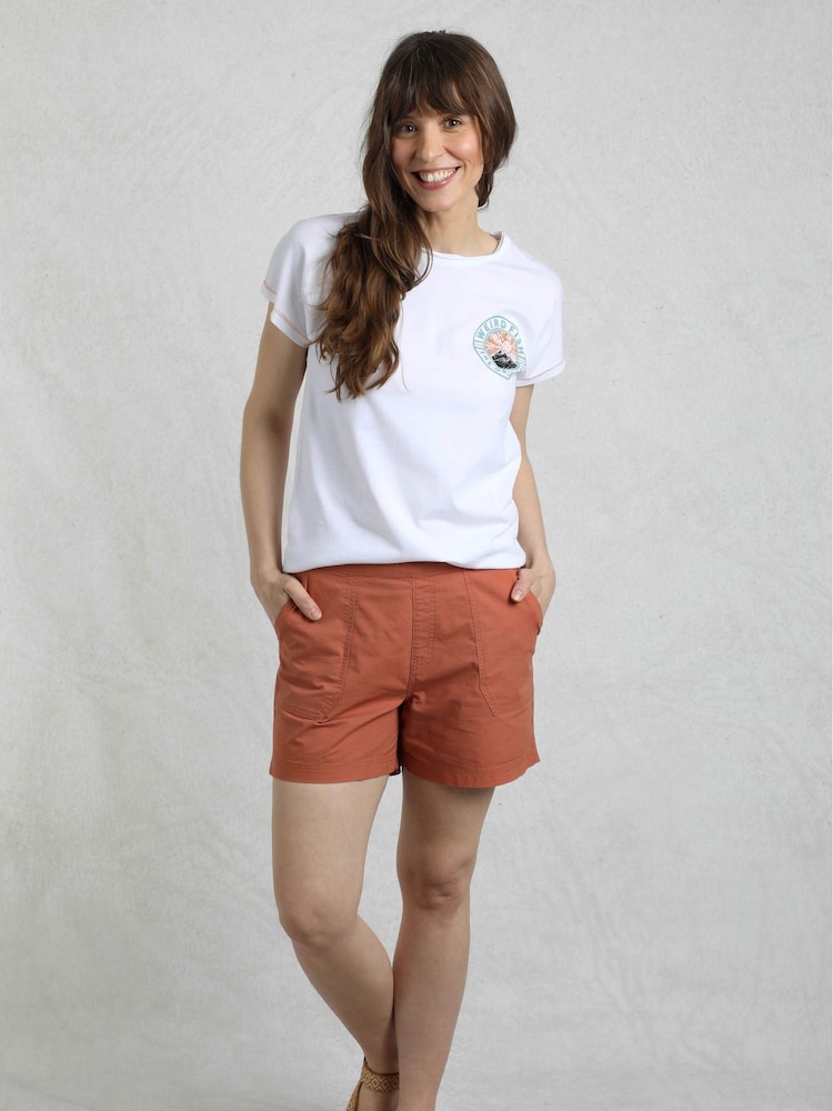 Weird Fish Orange Deeley Ripstop 100% Cotton Shorts - Image 6 of 8