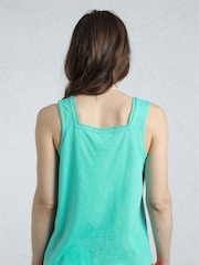 Weird Fish Green Chelle Square Neck Jersey 100% Organic Cotton Vest - Image 2 of 7