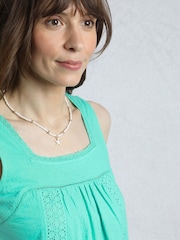 Weird Fish Green Chelle Square Neck Jersey 100% Organic Cotton Vest - Image 4 of 7