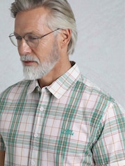 Weird Fish Green Judd Short Sleeve 100% Cotton Check Shirt - Image 4 of 6