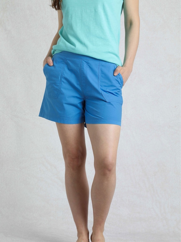 Weird Fish Blue Deeley Ripstop 100% Cotton Shorts - Image 1 of 5