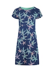 Weird Fish Blue Tallahassee 100% Cotton Jersey Dress - Image 5 of 6