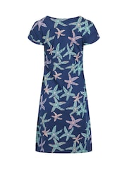 Weird Fish Blue Tallahassee 100% Cotton Jersey Dress - Image 6 of 6
