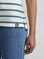 Weird Fish Blue Bowe Striped 100% Organic Cotton Jersey Top - Image 5 of 8