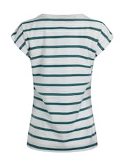 Weird Fish Blue Bowe Striped 100% Organic Cotton Jersey Top - Image 8 of 8