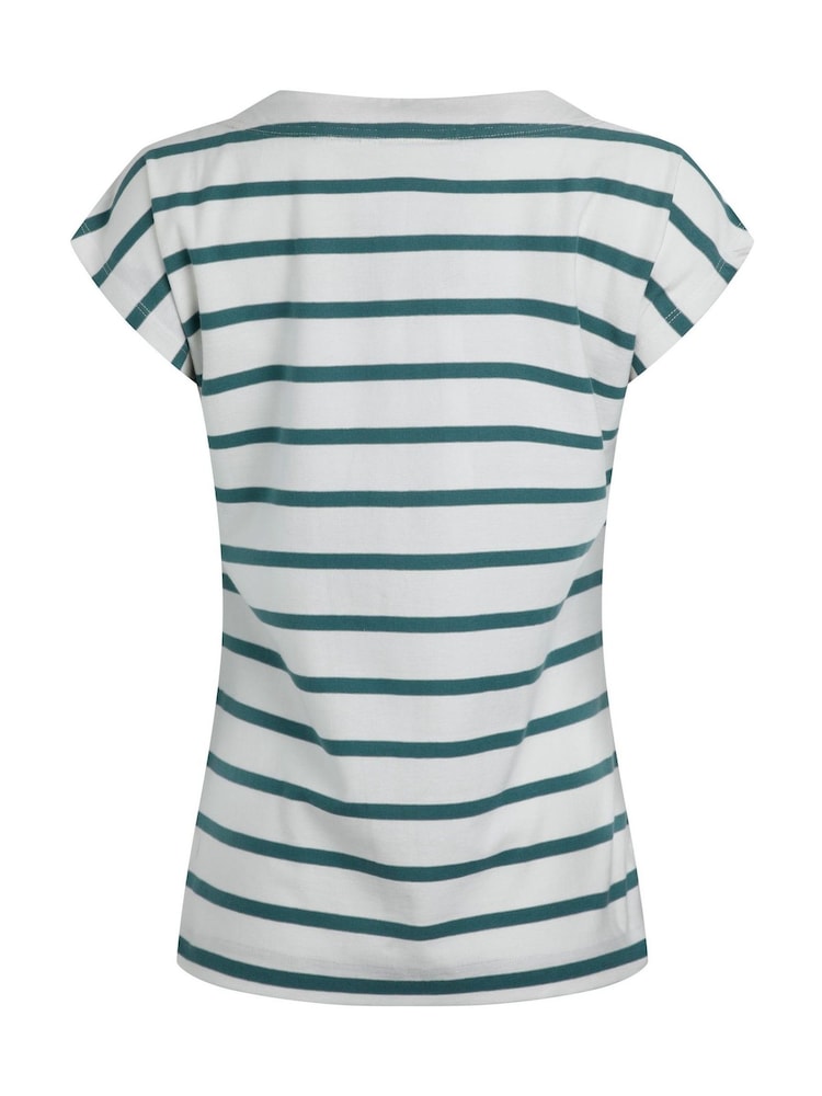 Weird Fish Blue Bowe Striped 100% Organic Cotton Jersey Top - Image 8 of 8