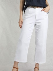 Weird Fish White Soulina Wide Leg Cropped Denim Jeans - Image 1 of 7