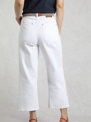 Weird Fish White Soulina Wide Leg Cropped Denim Jeans - Image 2 of 7