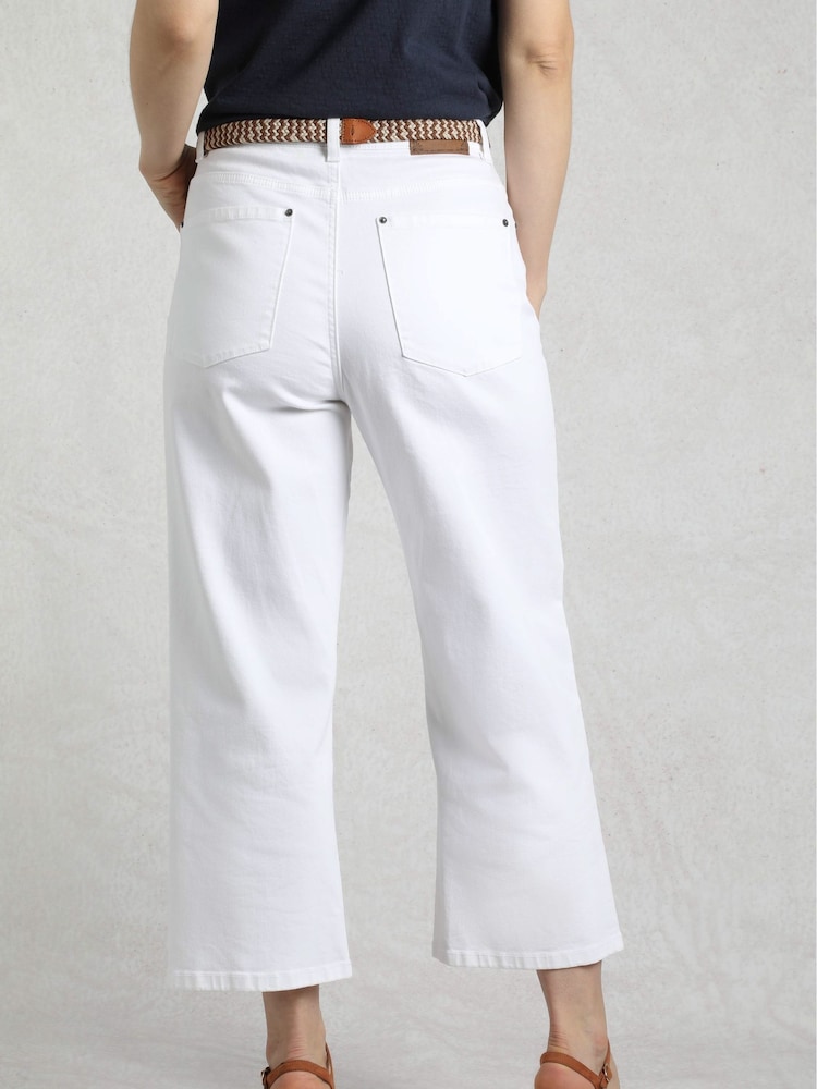 Weird Fish White Soulina Wide Leg Cropped Denim Jeans - Image 2 of 7