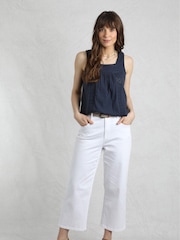 Weird Fish White Soulina Wide Leg Cropped Denim Jeans - Image 3 of 7