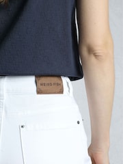 Weird Fish White Soulina Wide Leg Cropped Denim Jeans - Image 4 of 7