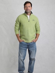 Weird Fish Green Newark 1/4 Zip Grid Fleece - Image 4 of 6