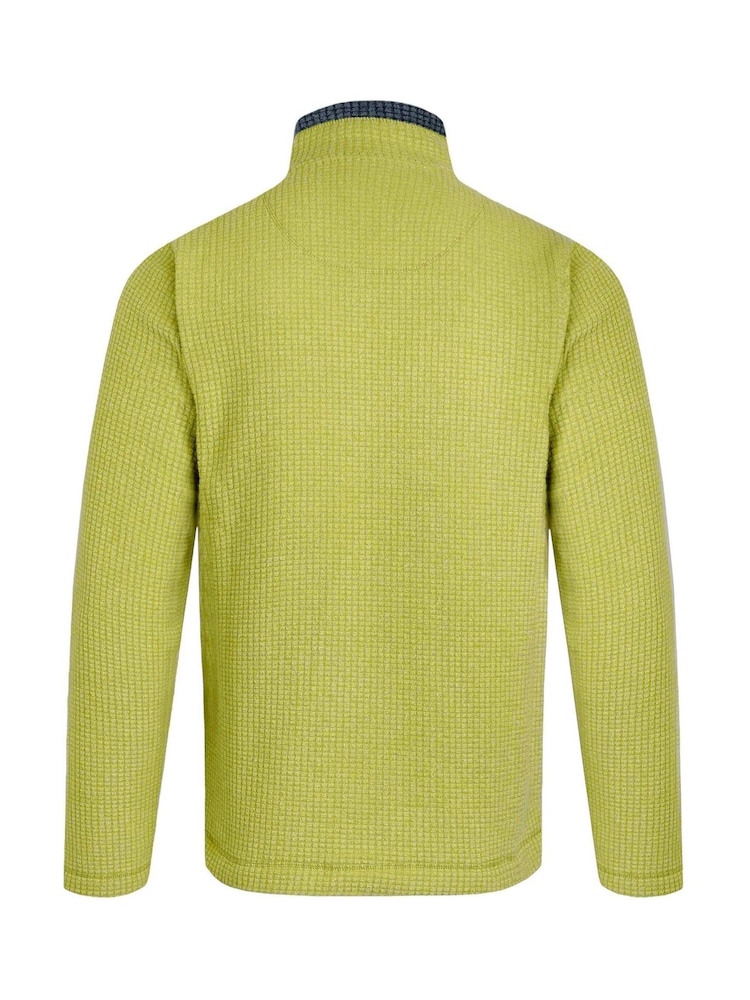 Weird Fish Green Newark 1/4 Zip Grid Fleece - Image 6 of 6