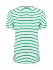 Weird Fish Green Natalie Striped Round Neck Short Sleeve 100% Organic Cotton Top - Image 2 of 2