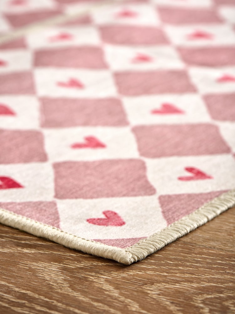 Set of 2 Natural Washable Heart Print Doormats - Image 2 of 4 Set of 2 Natural Washable Heart Print Doormats - Image 2 of 4