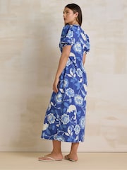 Long Tall Sally Blue Floral Print Tea Midi Dress - Image 3 of 5