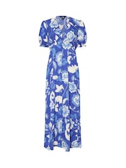 Long Tall Sally Blue Floral Print Tea Midi Dress - Image 5 of 5