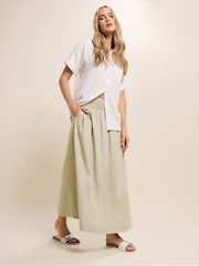 Long Tall Sally Natural Shirred Waist 100% Cotton Skirt - Image 2 of 5