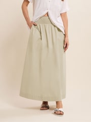 Long Tall Sally Natural Shirred Waist 100% Cotton Skirt - Image 3 of 5