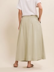 Long Tall Sally Natural Shirred Waist 100% Cotton Skirt - Image 4 of 5
