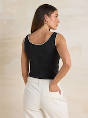 Long Tall Sally Black Whipstitch Vest - Image 2 of 5