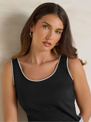 Long Tall Sally Black Whipstitch Vest - Image 4 of 5
