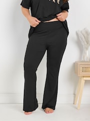 Yours Curve Black Yoga Joggers - Image 1 of 6