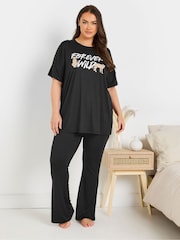 Yours Curve Black Yoga Joggers - Image 3 of 6
