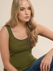 Long Tall Sally Green Whipstitch Vest - Image 1 of 5