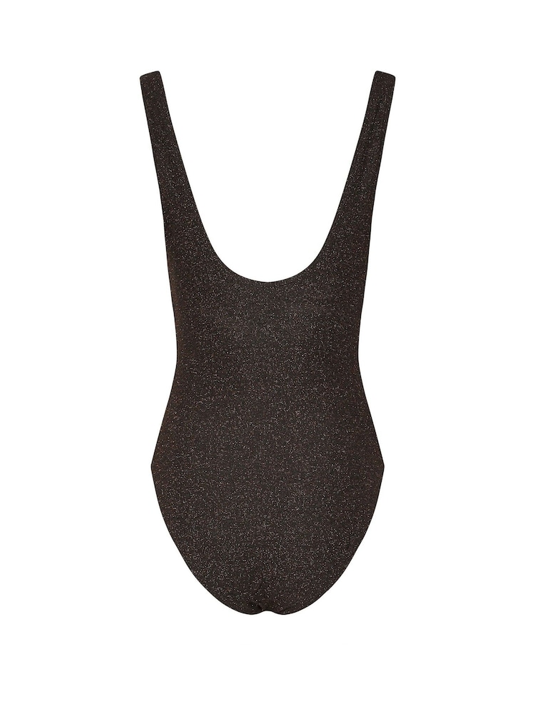 Long Tall Sally Black Metallic Wrap Swimsuit - Image 7 of 7