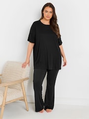 Yours Curve Black Ribbed Sleep Top - Image 3 of 5