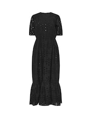 M&Co Black Embroidery Button 100% Cotton Dress - Image 5 of 5