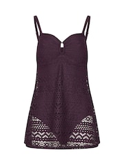 Long Tall Sally Purple Crochet Skirted Swimsuit - Image 1 of 1