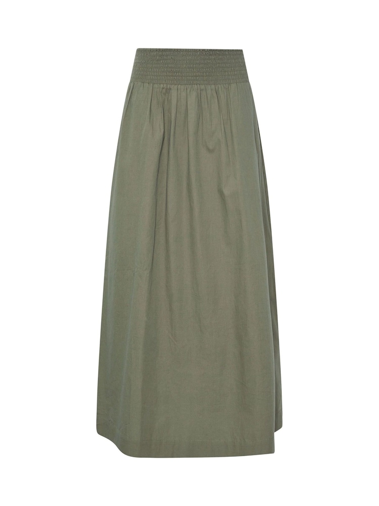 Long Tall Sally Green Shirred Waist 100% Cotton Skirt - Image 6 of 6