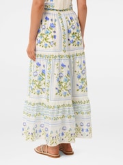 Forever New Green Francine Printed Maxi Skirt With A Touch Of Linen - Image 2 of 5