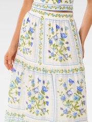 Forever New Green Francine Printed Maxi Skirt With A Touch Of Linen - Image 3 of 5