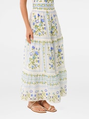 Forever New Green Francine Printed Maxi Skirt With A Touch Of Linen - Image 4 of 5