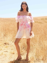 Forever New Pink Ellie Ruffle Mini Dress - Image 1 of 5