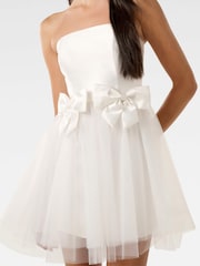 Forever New White Camelia Strapless Tulle Skirt Mini Dress - Image 3 of 5