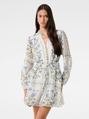 Forever New White Tamila Printed Skater Mini Dress - Image 1 of 4